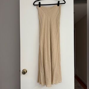 VINTAGE RL BLUE LABEL bias cut linen skirt